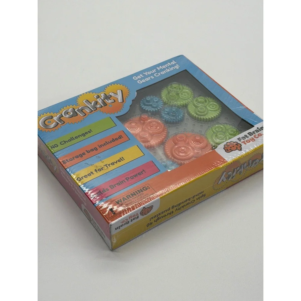 Fat Brain Toy Co Crankity Brain‎ Teasing Gear Puzzle Game 40 Challenges NEW